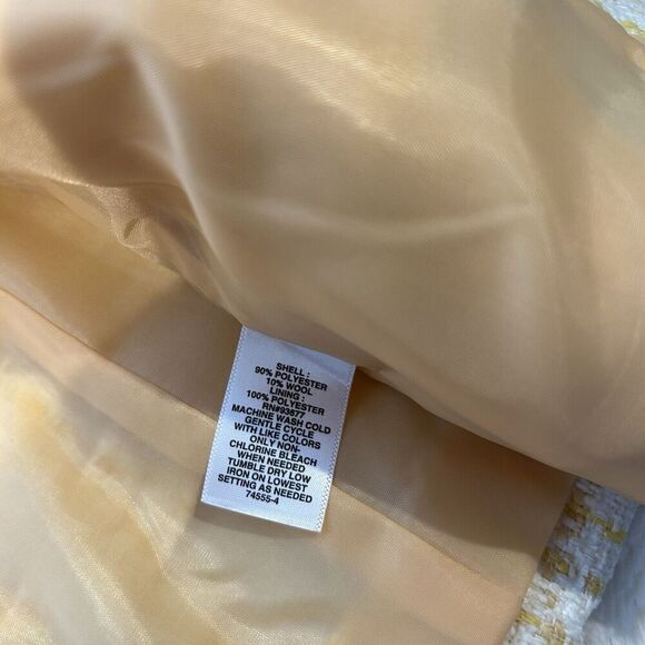 Vintage NWT Women’s Liz Claiborne Tweed Yellow Blazer‎ Size 16 - Picture 4 of 9